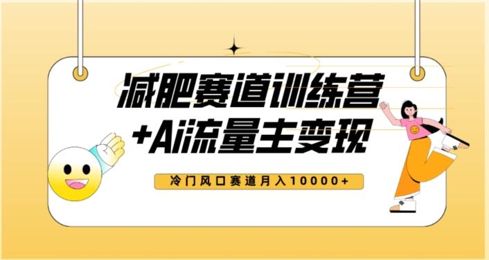 全新减肥赛道AI流量主+训练营变现玩法教程，蓝海冷门赛道小白轻松上手，月入10000+【揭秘】-huitchan网创