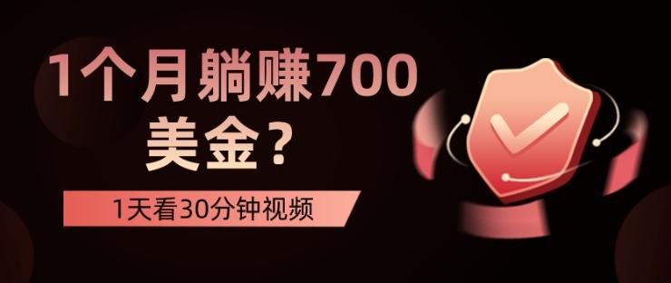 1天看30分钟视频，1个月躺赚700美金？-huitchan网创
