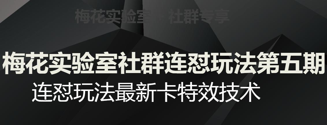 梅花实验室社群连怼玩法第五期，视频号连怼玩法最新卡特效技术-huitchan网创