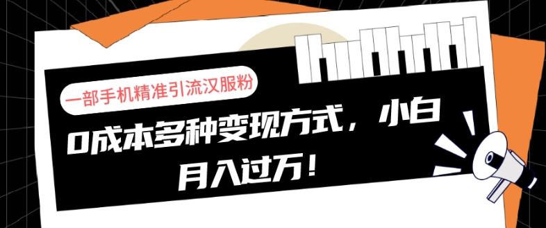 一部手机精准引流汉服粉，0成本多种变现方式，小白月入过万！-huitchan网创