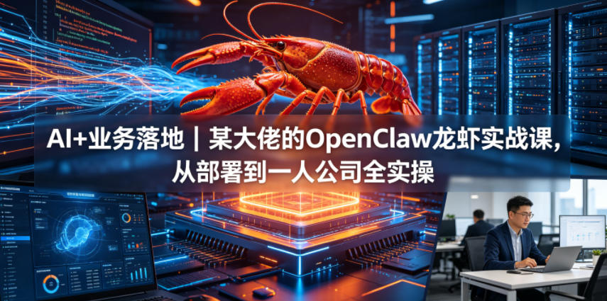 AI+业务落地｜某大佬的OpenClaw小龙虾实战课，从部署到一人公司全实操-huitchan网创