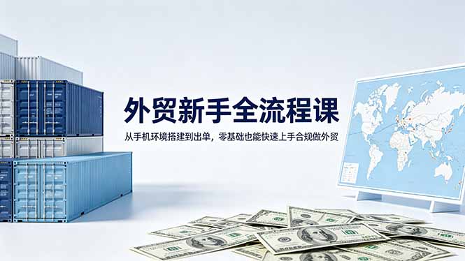 外贸新手全流程课：从手机环境搭建到出单，零基础也能快速上手合规做外贸-huitchan网创