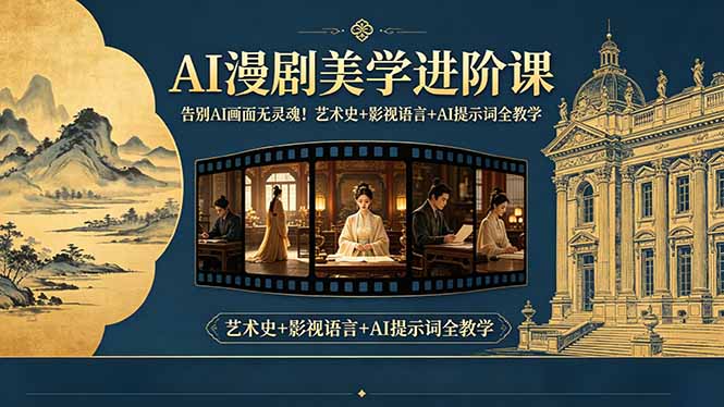 告别AI画面无灵魂！AI漫剧美学进阶课，艺术史+影视语言+AI提示词全教学-huitchan网创