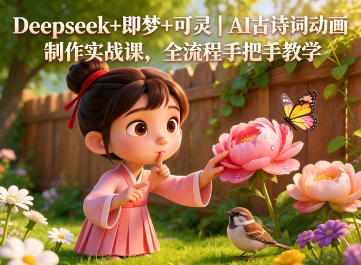 Deepseek+即梦+可灵｜AI古诗词动画制作实战课，全流程手把手教学-huitchan网创