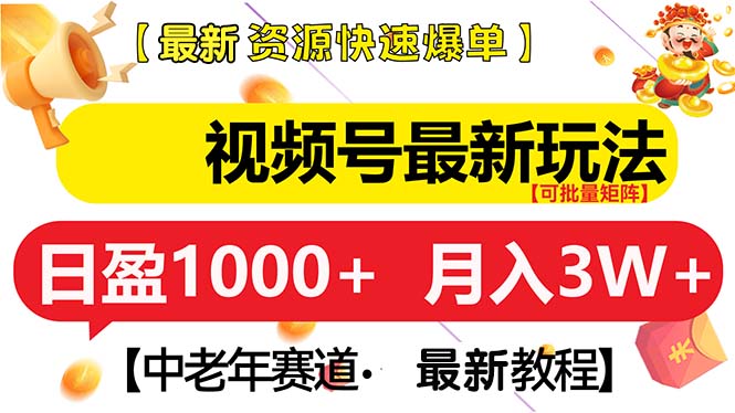 视频号最新玩法 中老年赛道 月入3W+-huitchan网创