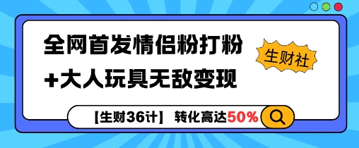 【生财36计】全网首发情侣粉打粉+大人玩具无敌变现-huitchan网创