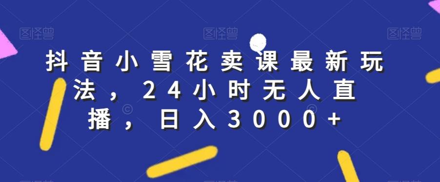 抖音小雪花卖课最新玩法，24小时无人直播，日入3000+【揭秘】-huitchan网创