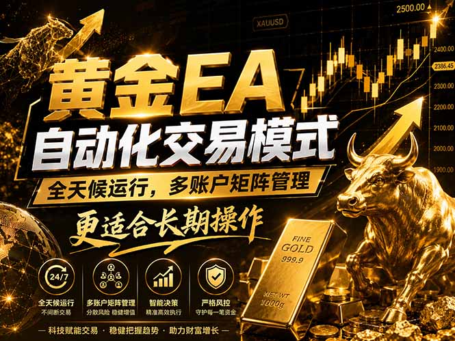 黄金EA量化：多窗口矩阵稳定运行，系统自动执行，收益空间持续放大-huitchan网创