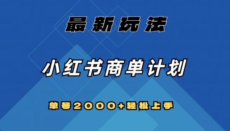 全网首发，小红书商单计划最新玩法，单号2000+可扩大可复制【揭秘】-huitchan网创