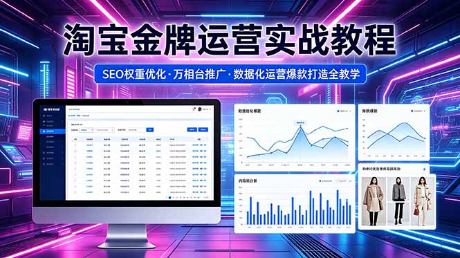 2026 淘宝金牌运营实战教程，SEO权重优化万相台推广，数据化运营爆款打造全教学-huitchan网创