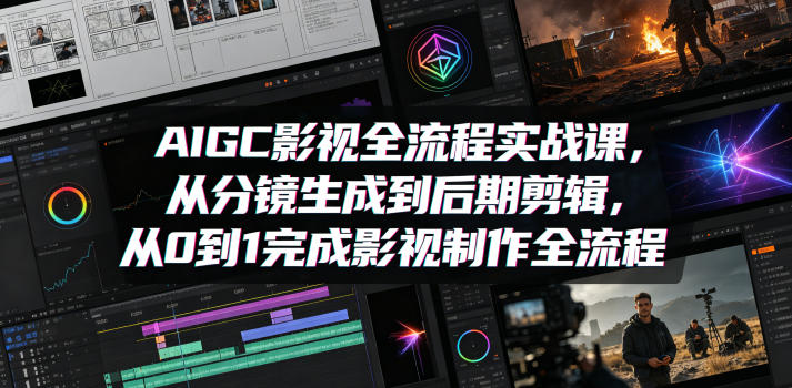AIGC影视全流程实战课，从分镜生成到后期剪辑，从0到1完成影视制作全流程-huitchan网创
