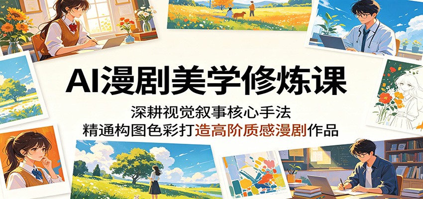 AI漫剧美学修炼课：深耕视觉叙事核心手法，精通构图色彩打造高阶质感漫剧作品-huitchan网创