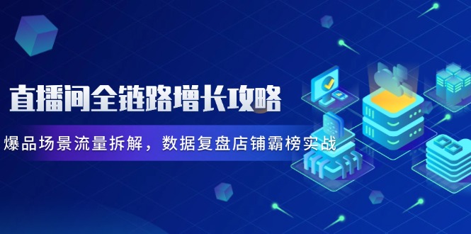 直播间全链路增长攻略，爆品场景流量拆解，数据复盘店铺霸榜实战-huitchan网创