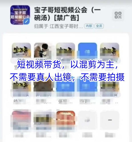 宝子哥头部团队短视频带货，以混剪为主，不需要真人出镜，不需要拍摄-huitchan网创