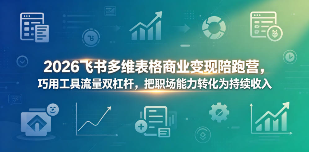 2026飞书多维表格商业变现陪跑营，巧用工具流量双杠杆，把职场能力转化为持续收入-huitchan网创