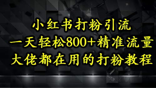 小红书打粉引流，一天轻松500+精准流量，大佬都在用的打粉教程-huitchan网创