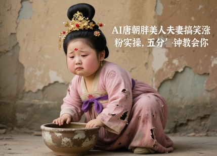 AI唐朝胖美人夫妻搞笑涨粉实操，五分钟教会你-huitchan网创