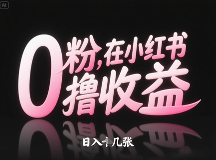 0粉在小红书撸收益，日入几张-huitchan网创
