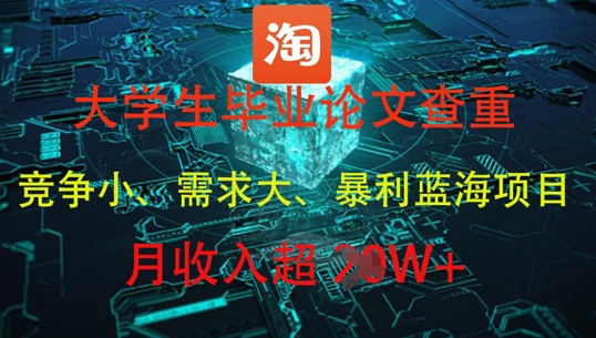 大学生毕业论文查重，暴利蓝海项目，月收入过1W+-huitchan网创