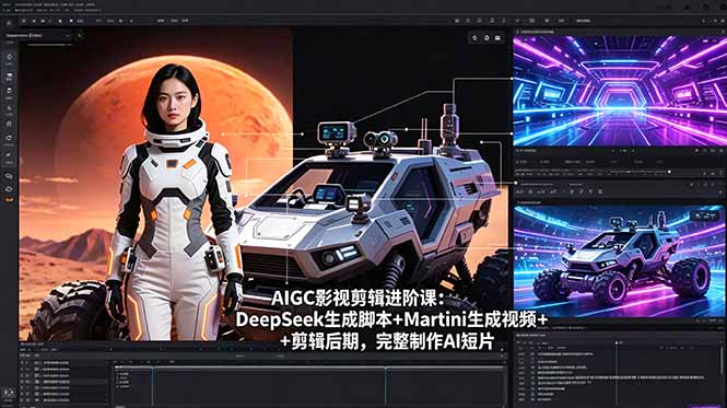 AIGC影视剪辑进阶课：DeepSeek生成脚本+Martini生成视频+剪辑后期，完整制作AI短片-huitchan网创