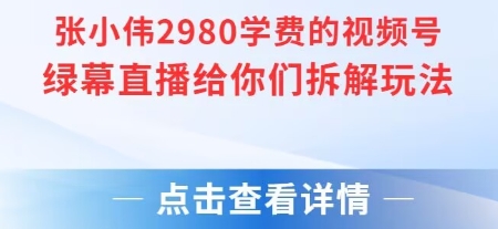 张小伟2980付费额视频号绿幕直播给你们拆解玩法-huitchan网创