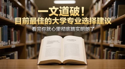 付费文章：一文道破！目前最佳的大学专业选择建议，看完你就心里彻底踏实明朗了-huitchan网创