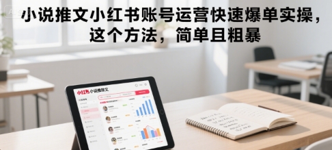 小说推文小红书账号运营快速爆单实操，这个方法，简单且粗暴-huitchan网创