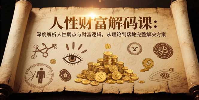 人性财富解码课6.0：深度解析人性弱点与财富逻辑，理论到落地完整解决方案-huitchan网创