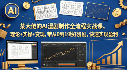 某大佬的AI漫剧制作全流程实战课，理论+实操+变现，带从0到1做好漫剧，快速实现盈利-huitchan网创