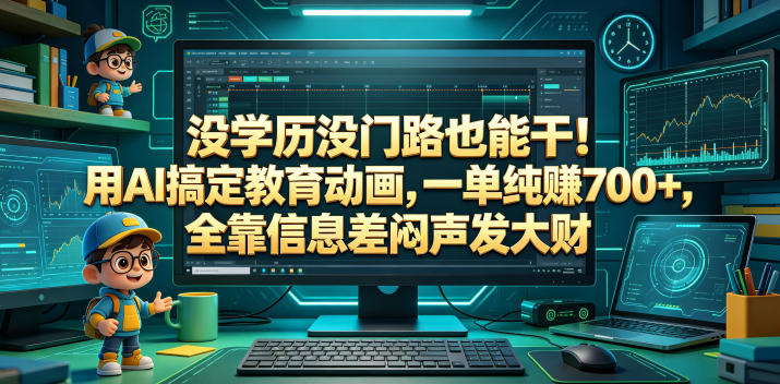 没学历没门路也能干！用AI搞定教育动画，一单纯賺700+，全靠信息差闷声发大财【揭秘】-FANGXZHAN网创