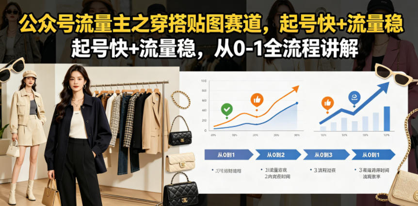 公众号流量主之穿搭贴图赛道，起号快+流量稳，从0-1全流程讲解-FANGXZHAN网创