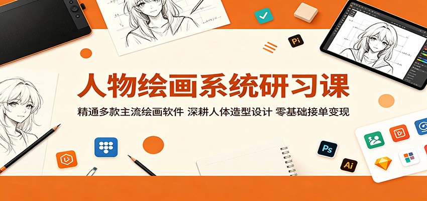 人物绘画系统研习课：精通多款主流绘画软件，深耕人体造型设计，零基础接单变现-FANGXZHAN网创