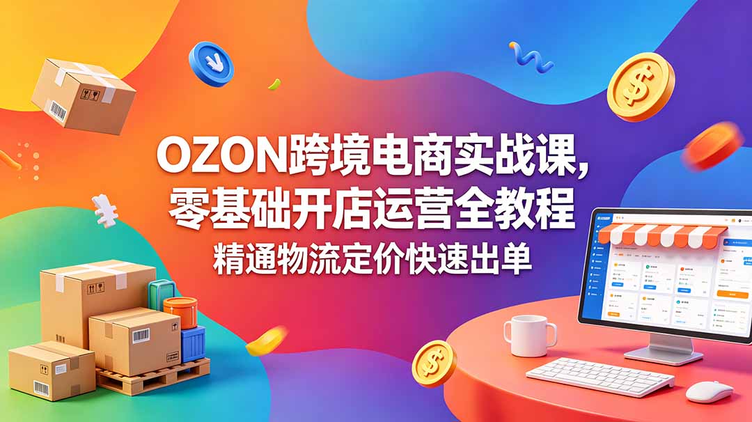 OZON 跨境电商实战课，零基础开店运营全教程，精通物流定价快速出单-FANGXZHAN网创