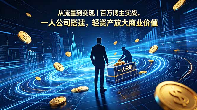 从流量到变现｜百万博主实战，一人公司搭建，轻资产放大商业价值-FANGXZHAN网创