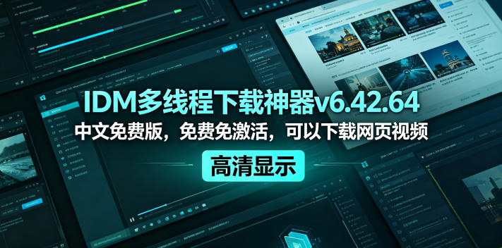 IDM多线程下载神器v6.42.64中文免费版，免费免激活，可以下载网页视频(例如飞书文档内的视频)-FANGXZHAN网创