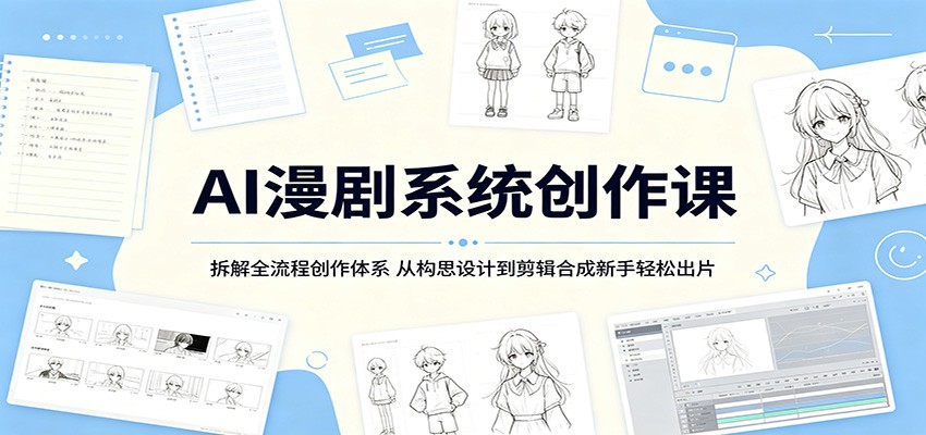 AI漫剧系统创作课：拆解全流程创作体系，从构思设计到剪辑合成新手轻松出片-FANGXZHAN网创