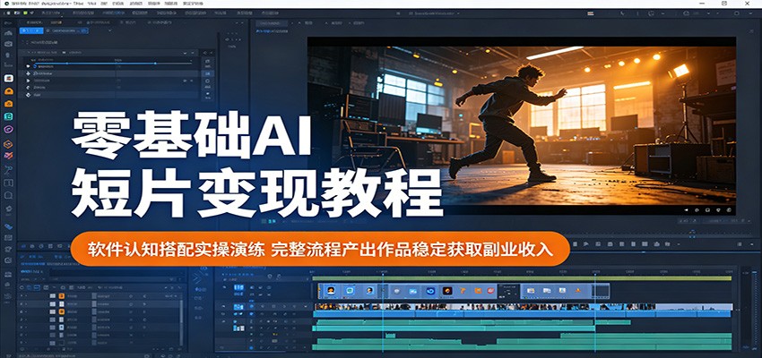 零基础AI短片变现教程：软件认知搭配实操演练，完整流程产出作品稳定获取副业收入-FANGXZHAN网创