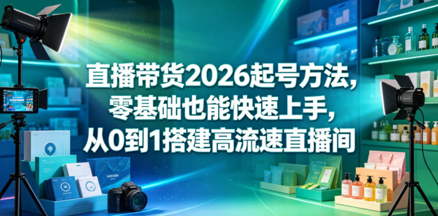 直播带货2026起号方法，零基础也能快速上手，从0到1搭建高流速直播间-FANGXZHAN网创