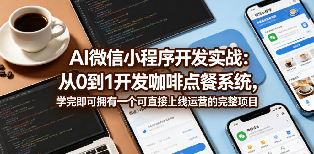 AI微信小程序开发实战：从0到1开发咖啡点餐系统，学完即可拥有一个可直接上线运营的完整项目-FANGXZHAN网创