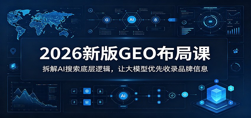 2026新版GEO布局课：拆解AI搜索底层逻辑，让大模型优先收录品牌信息-FANGXZHAN网创