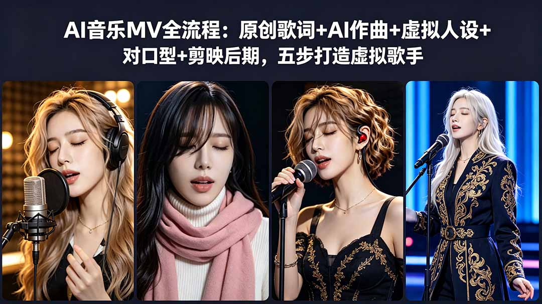AI音乐MV全流程：原创歌词+AI作曲+虚拟人设+对口型+剪映后期，五步打造虚拟歌手-FANGXZHAN网创