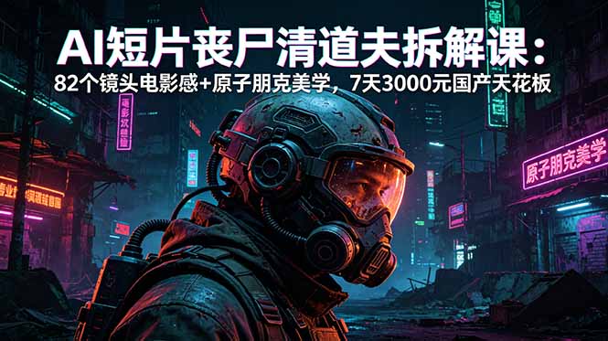 AI短片《丧尸清道夫》拆解课：82个镜头电影感+原子朋克美学，7天3000元国产天花板-FANGXZHAN网创