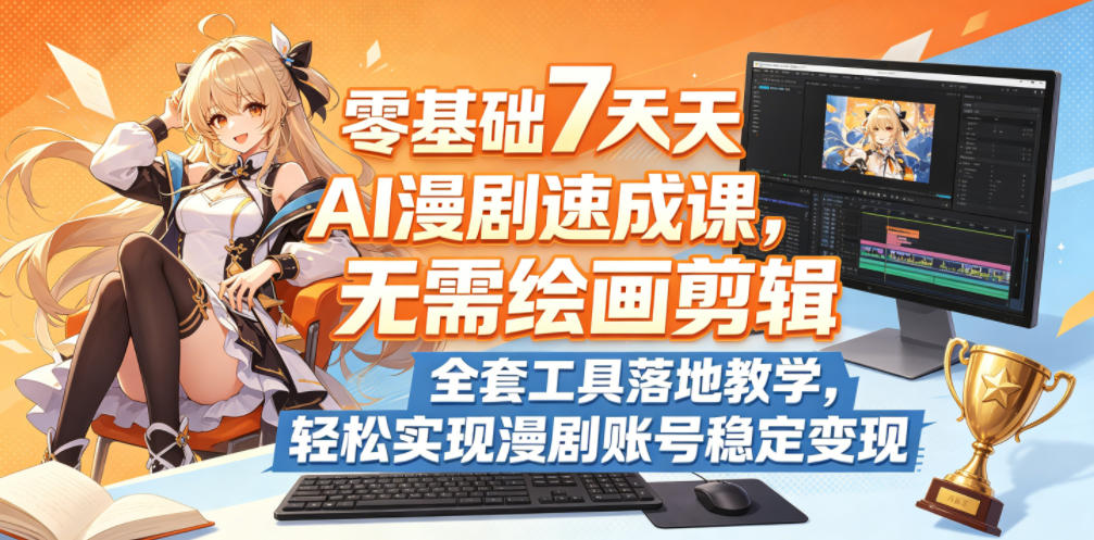 零基础7天AI漫剧速成课，无需绘画剪辑，全套工具落地教学，轻松实现漫剧账号稳定变现-FANGXZHAN网创