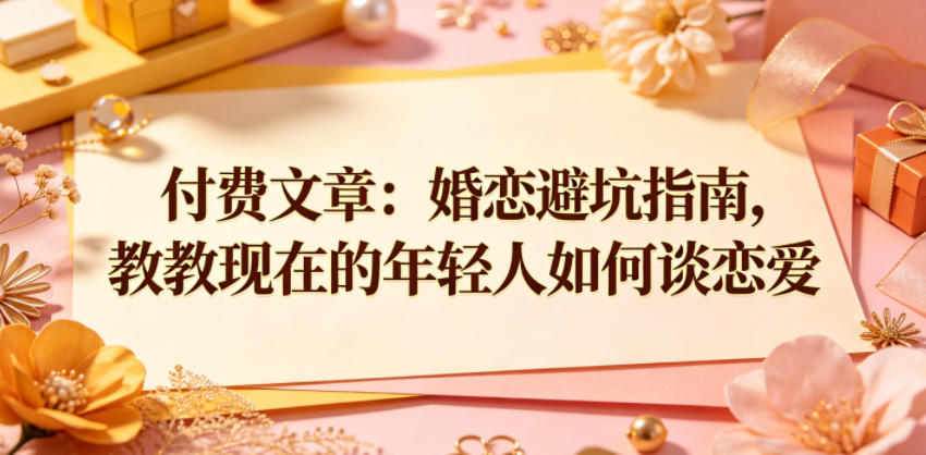 付费文章：婚恋避坑指南，教教现在的年轻人如何谈恋爱-FANGXZHAN网创