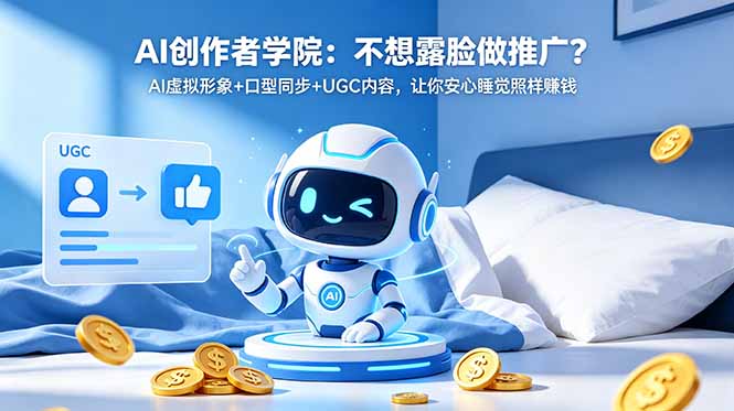 AI创作者学院：不想露脸做推广？AI虚拟形象+口型同步+UGC内容，让你安心睡觉照样赚钱-FANGXZHAN网创