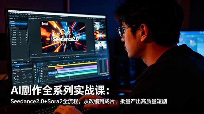 AI剧作全系列实战课：Seedance2.0+Sora2全流程，从改编到成片，批量产出高质量短剧-FANGXZHAN网创