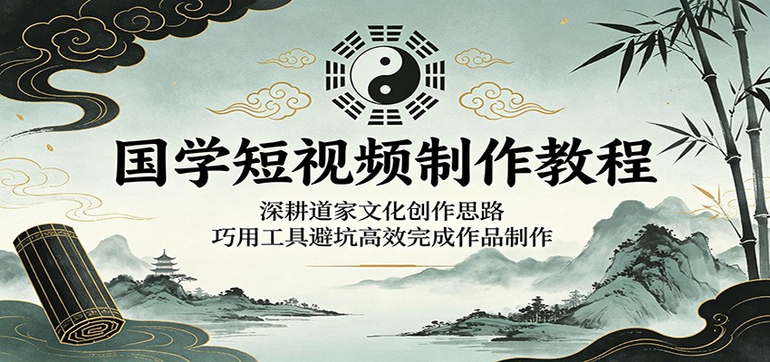 国学短视频制作教程：深耕道家文化创作思路，巧用工具避坑高效完成作品制作-FANGXZHAN网创