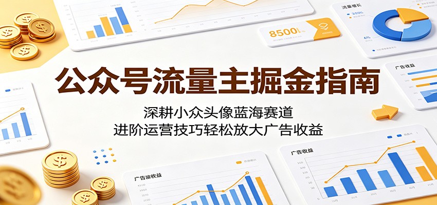 公众号流量主掘金指南：深耕小众头像蓝海赛道，进阶运营技巧轻松放大广告收益-FANGXZHAN网创
