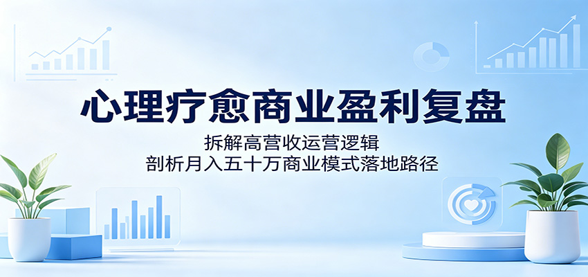 心理疗愈商业盈利复盘：拆解高营收运营逻辑，剖析月入五十万商业模式落地路径-FANGXZHAN网创