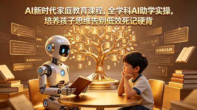 AI新时代家庭教育课程，全学科AI助学实操，培养孩子思维告别低效死记硬背-FANGXZHAN网创